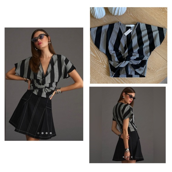 🆕 NWT Anthropologie Bishop + Young
Twist-Front Top • XS - Picture 1 of 14